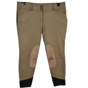 RJ Classics Womens SZ 34R Gulf Breeches Olive Green Nylon Equestrian Gorpcore